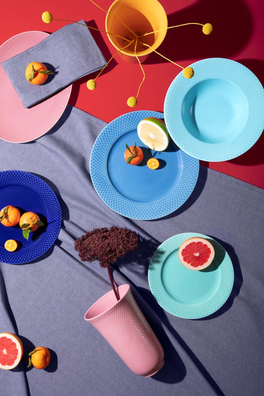 Rhombe vase, rosa fra Lyngby Porcelæn