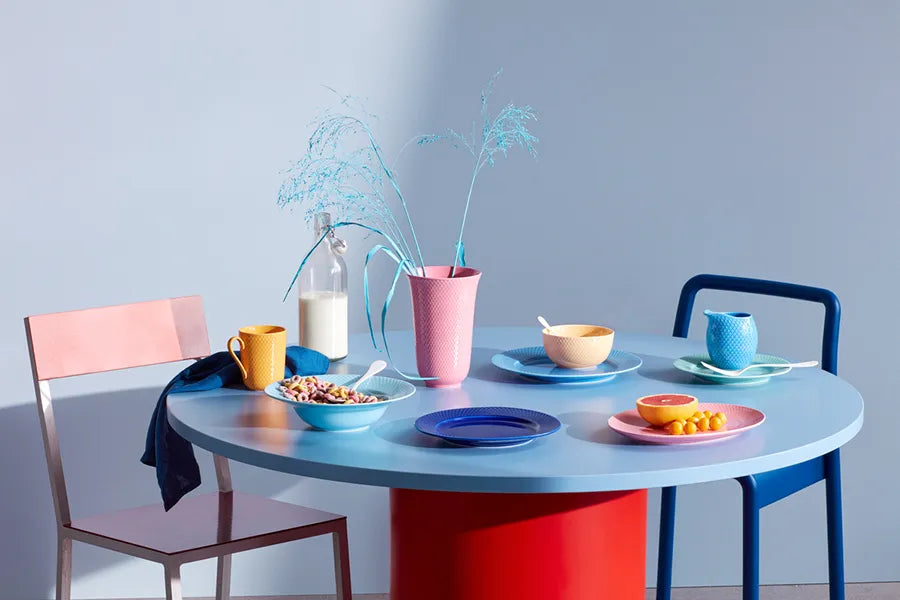 Rhombe tallerken, mørk blå Ø23 cm fra Lyngby Porcelæn