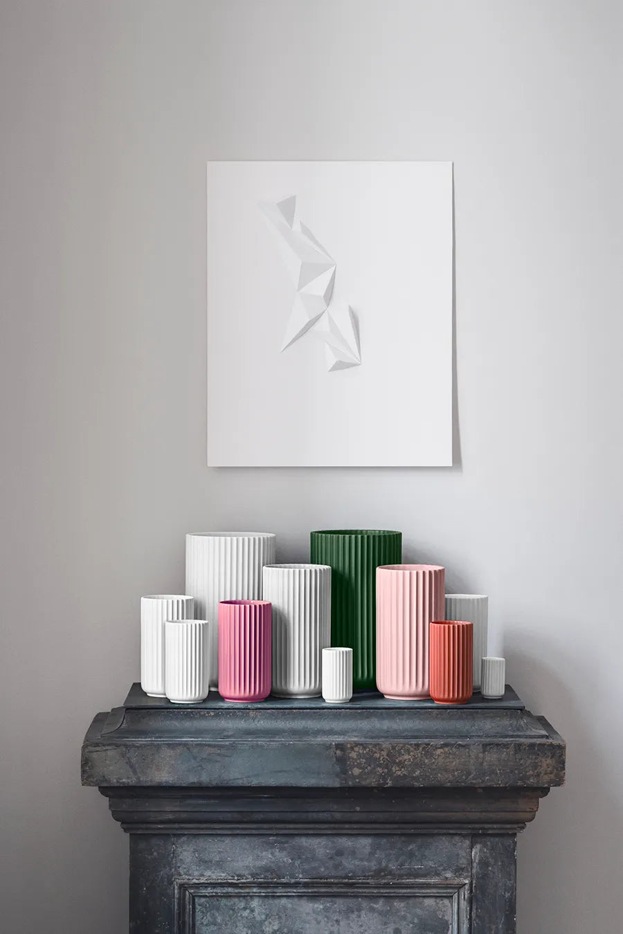 Lyngbyvasen i mørk grøn, H31 cm fra Lyngby Porcelæn