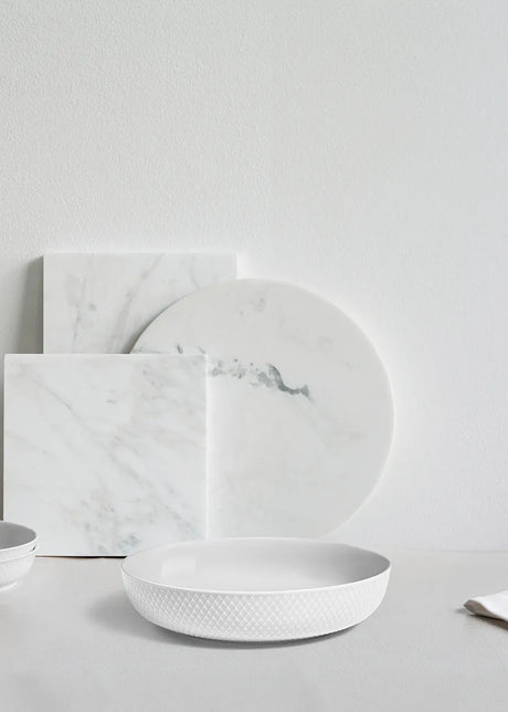 Rhombe serveringsskål, hvid fra Lyngby Porcelæn - 2 - Jacobsen Plus