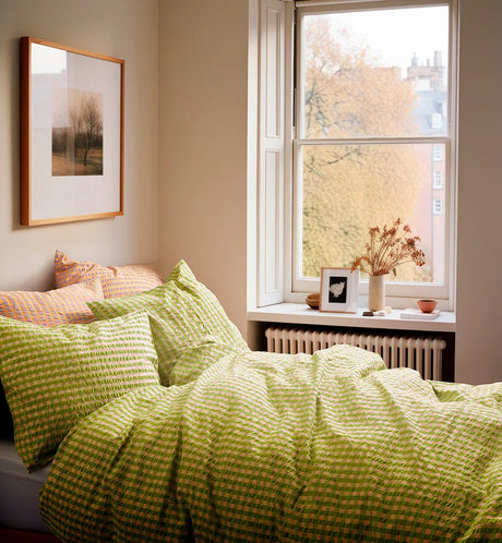 Bæk & Bølge Sengetøj, grøn/soft pink fra Juna - 2 - Jacobsen Plus