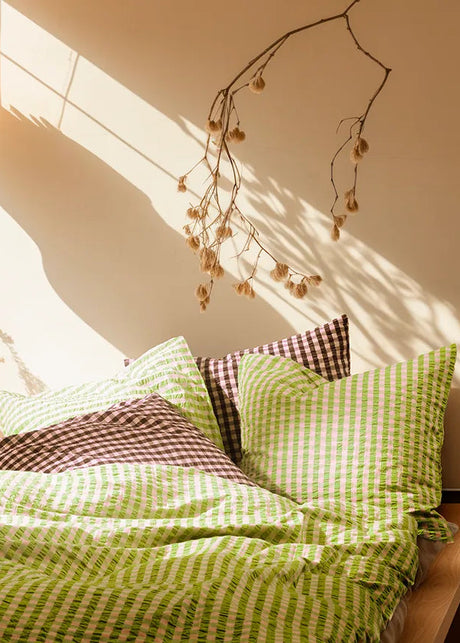 Bæk & Bølge Sengetøj, grøn/soft pink fra Juna - 2 - Jacobsen Plus