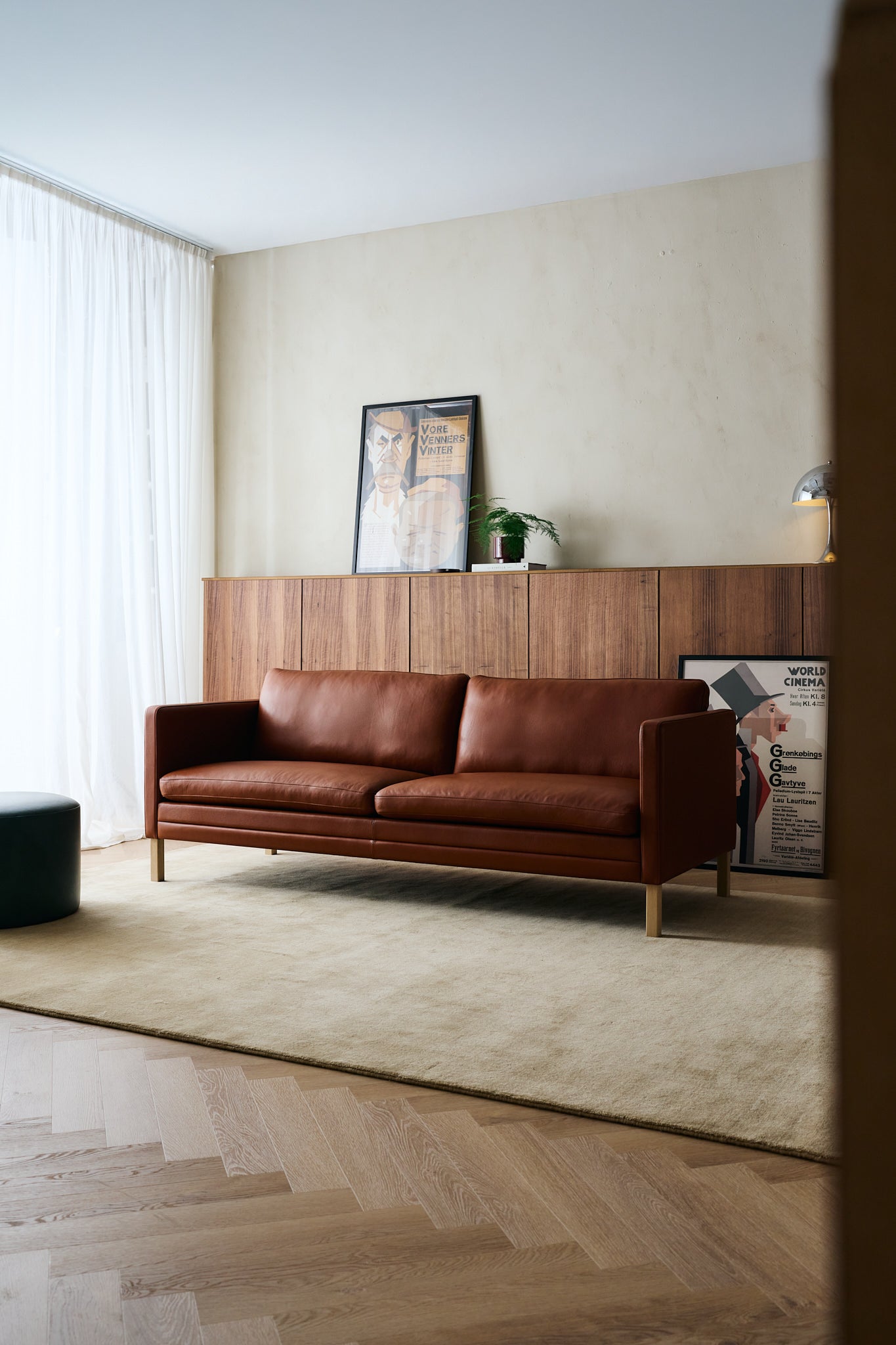 MH276 3 pers. sofa i Baltique anilinlæder fra Mogens Hansen