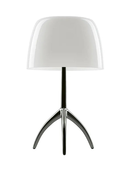 Lumiere Bordlampe fra Foscarini - Aluminium stel / White / Small m. on-off kontakt - Jacobsen Plus