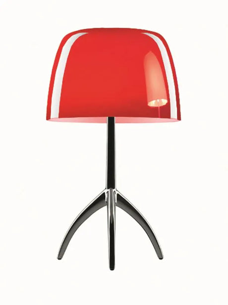 Lumiere Bordlampe fra Foscarini - Aluminium stel / Cherry red / Small m. on-off kontakt - Jacobsen Plus