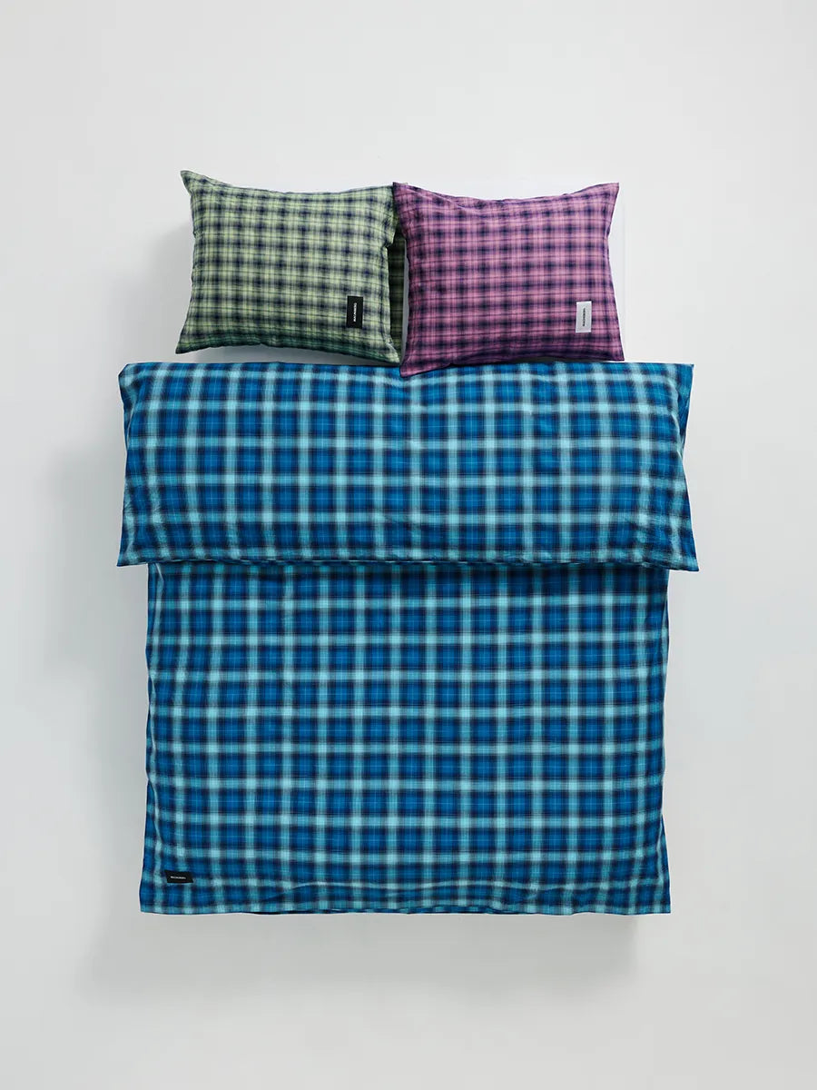 Rodeo Duvet Cover, neon blue check fra Magniberg - 5 - Jacobsen Plus