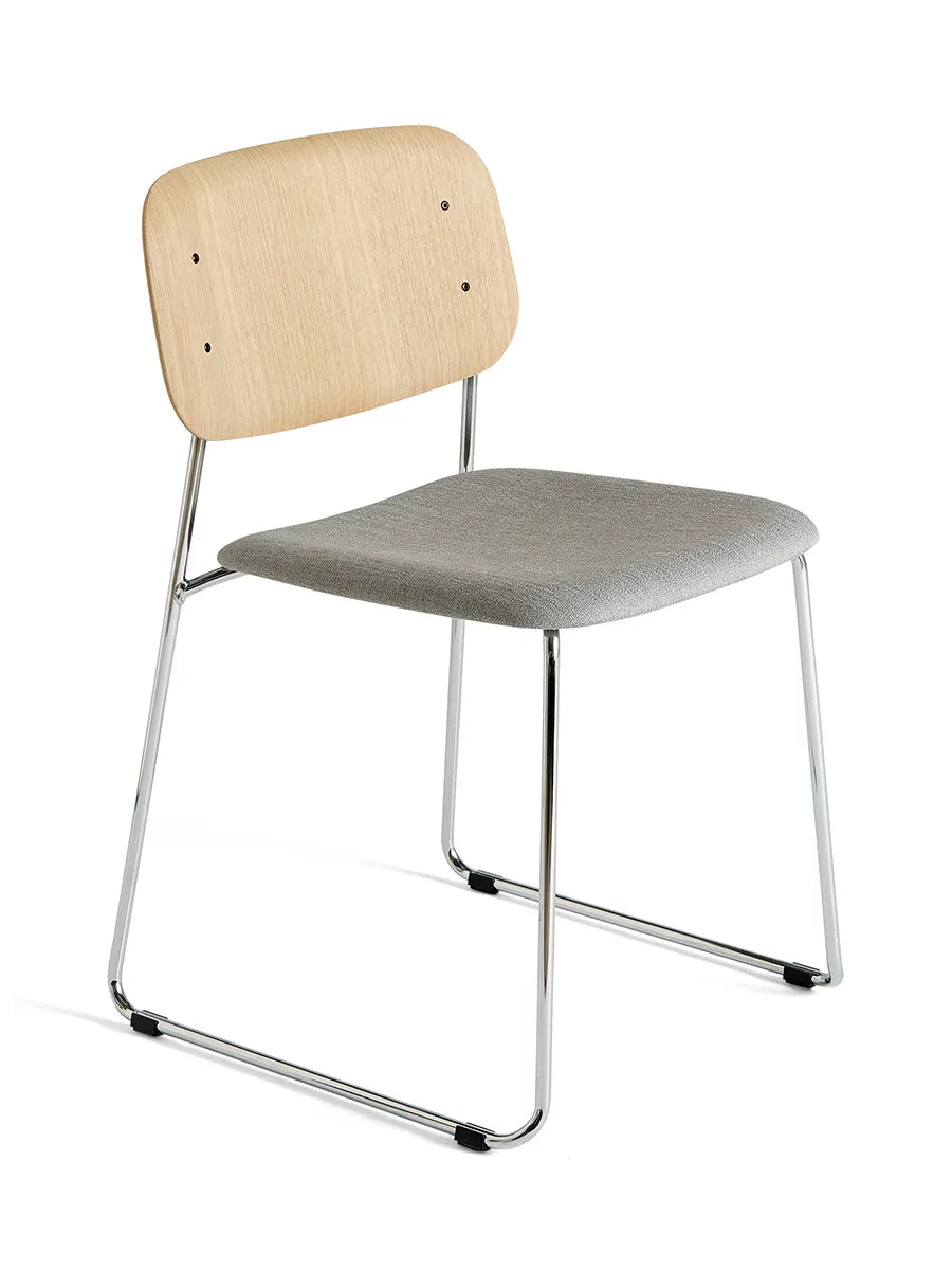 Soft Edge 50 Sled, polstret stol fra Hay - Egefinér - krom stel - ruskin 11 - Jacobsen Plus