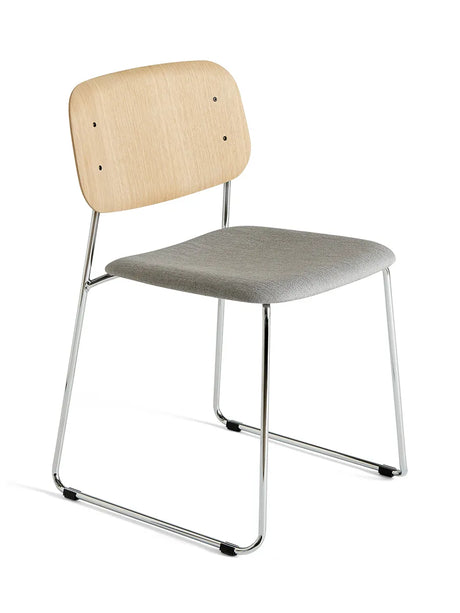 Soft Edge 50 Sled, polstret stol fra Hay - Egefinér - krom stel - ruskin 11 - Jacobsen Plus