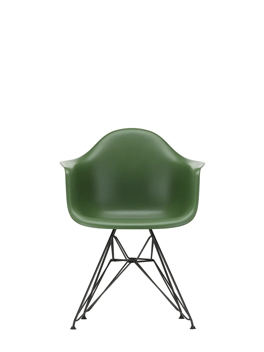 Eames Plastic Armchair DAR, sort pulverlakering fra Vitra