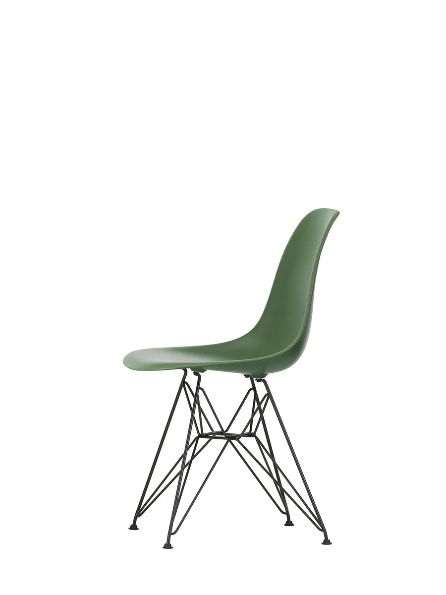 Eames Plastic Side Chair DSR, sort pulverlakeret fra Vitra