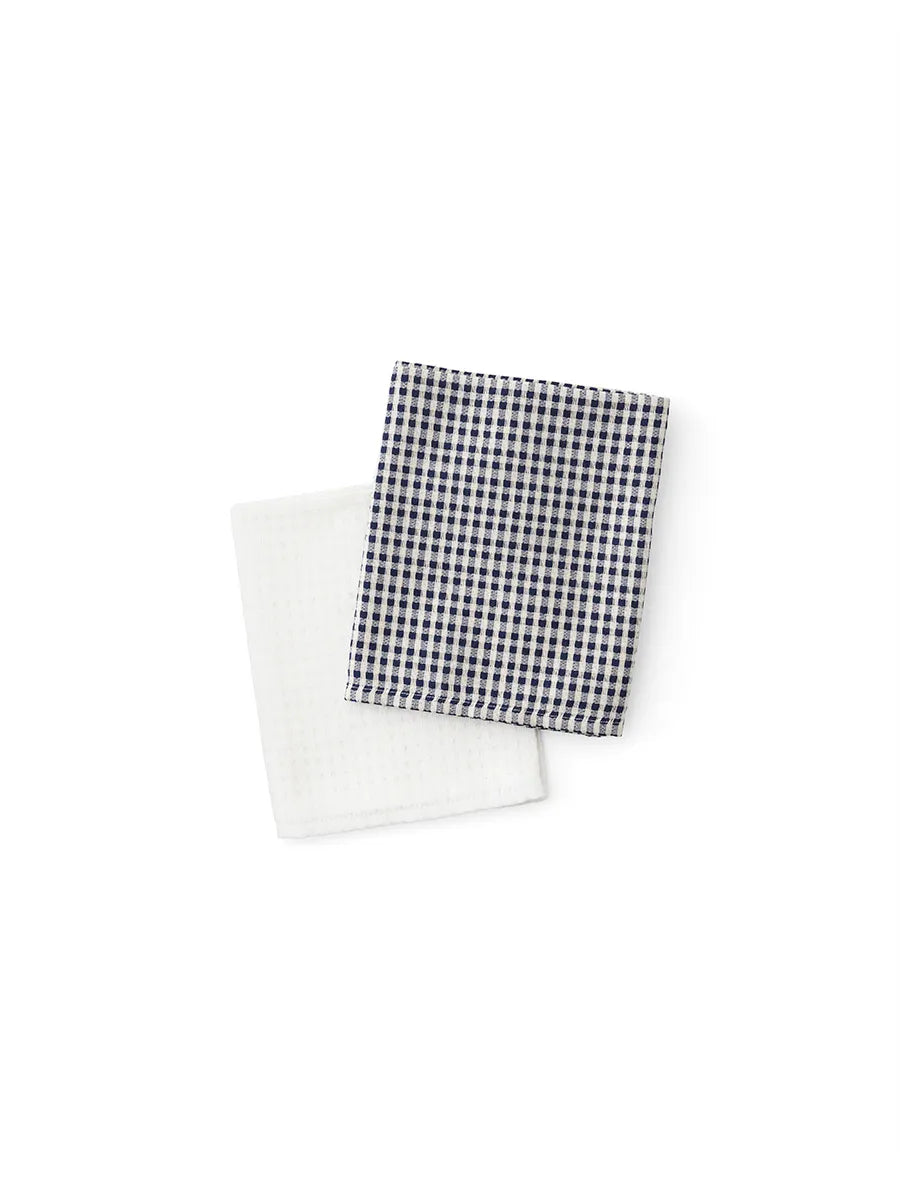 Troides Tea Towel, sæt á 2 stk. fra Audo Copenhagen - Indigo - White - Jacobsen Plus