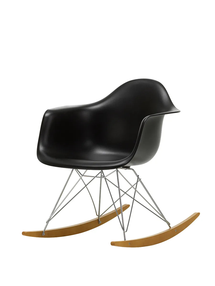 Eames Plastic Armchair RAR, gyngestol fra Vitra - Deep black - Jacobsen Plus