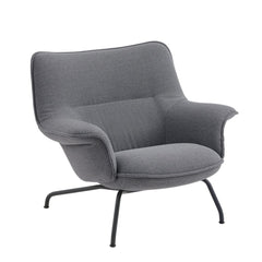 Doze Lounge Chair, Low Back, Ocean 80/tekstil, Tube base fra Muuto