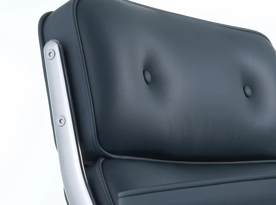 Lobby Chair ES 104 kontorstol, sort læder fra Vitra