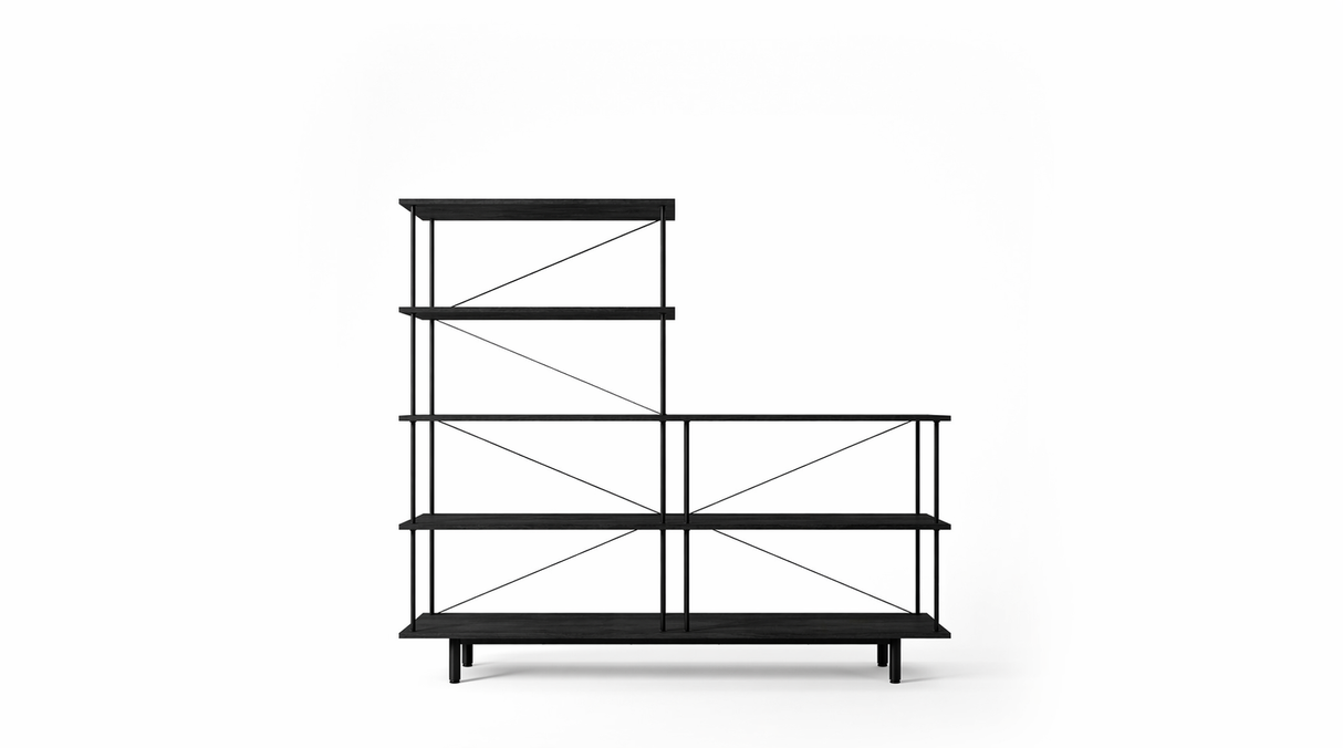 Seiton reol 3-2 L i sort eg fra Stellar Works - 1 - Jacobsen Plus