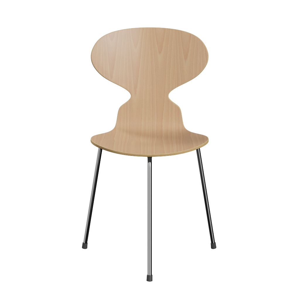 3100 Myren med 3 ben, krom stel af Arne Jacobsen - Ingen farve / Bøg - Jacobsen Plus