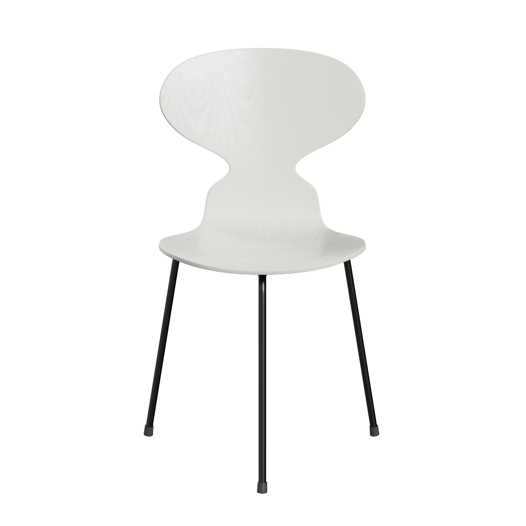 3100 Myren med 3 ben, sort stel af Arne Jacobsen - Farvet finér - Ask - Hvid (105) - Jacobsen Plus