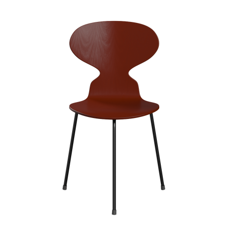 3100 Myren med 3 ben, sort stel af Arne Jacobsen - Farvet finér - Ask - Venetian Red (675) - Jacobsen Plus