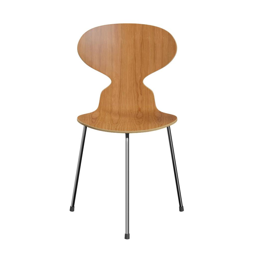 3100 Myren med 3 ben, krom stel af Arne Jacobsen - Ingen farve / Kirsebær - Jacobsen Plus