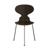 3100 Myren med 3 ben, krom stel af Arne Jacobsen - Ingen farve / Mørkbejdset eg - Jacobsen Plus