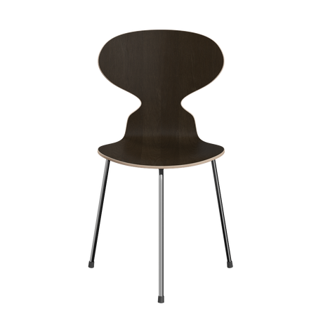 3100 Myren med 3 ben, krom stel af Arne Jacobsen - Ingen farve / Mørkbejdset eg - Jacobsen Plus