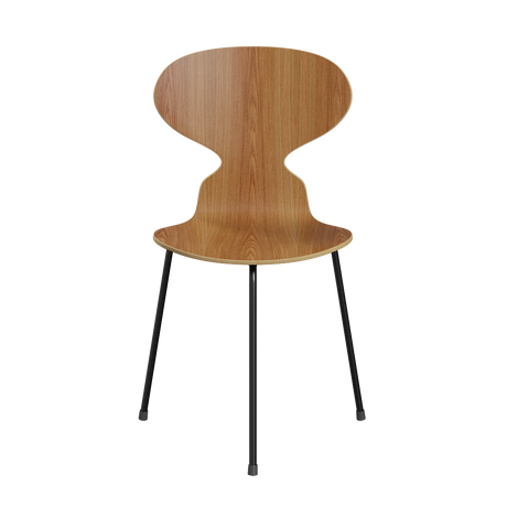 3100 Myren med 3 ben, sort stel af Arne Jacobsen - Klar lakeret finér - Elm - Jacobsen Plus