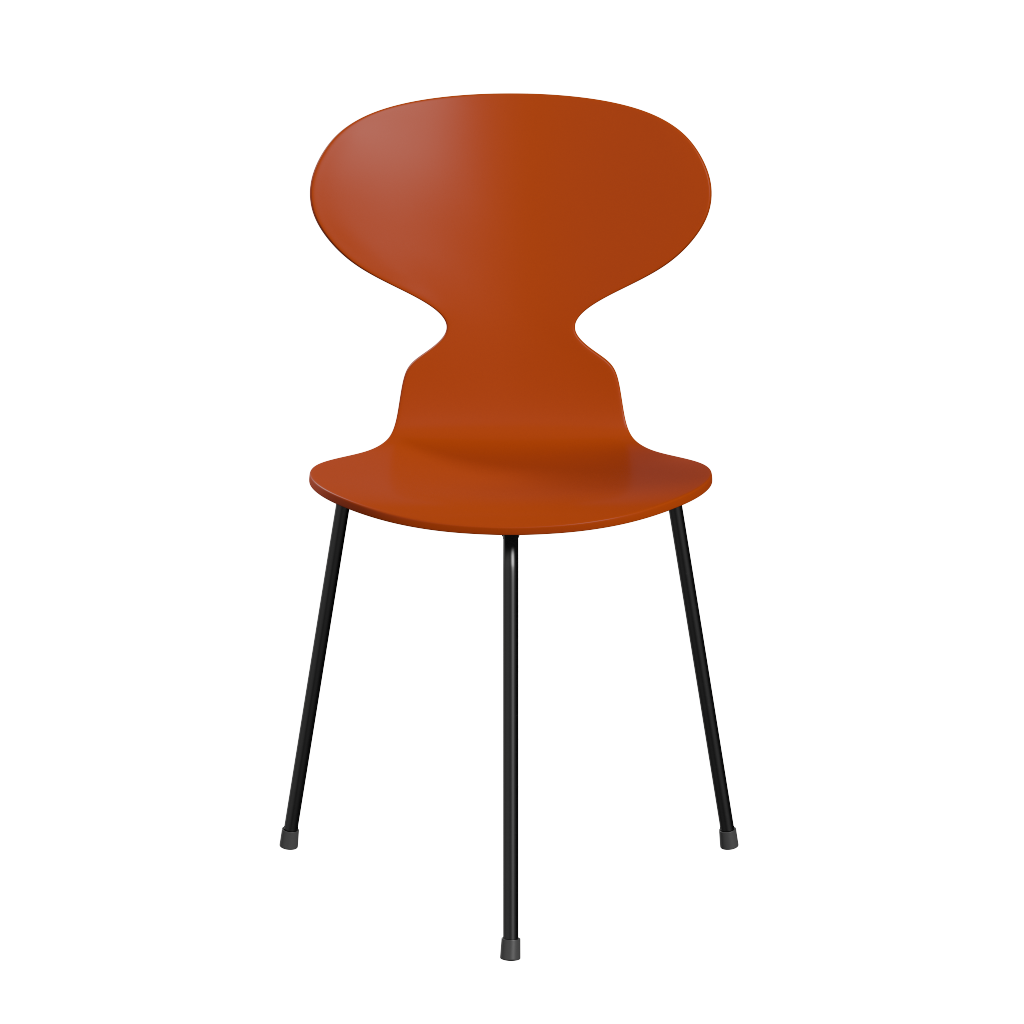 3100 Myren med 3 ben, sort stel af Arne Jacobsen - Lakeret finér - Paradise Orange (570) - Jacobsen Plus