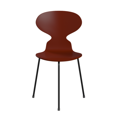 3100 Myren med 3 ben, sort stel af Arne Jacobsen - Lakeret finér - Venetian Red (670) - Jacobsen Plus