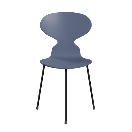3100 Myren med 3 ben, sort stel af Arne Jacobsen - Lakeret finér - Dusk Blue (850) - Jacobsen Plus
