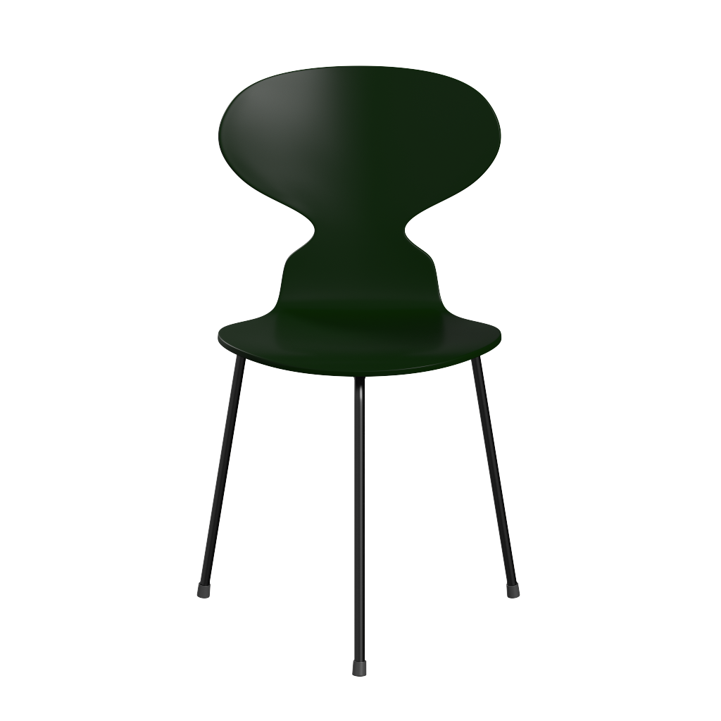 3100 Myren med 3 ben, sort stel af Arne Jacobsen - Lakeret finér - Evergreen (950) - Jacobsen Plus