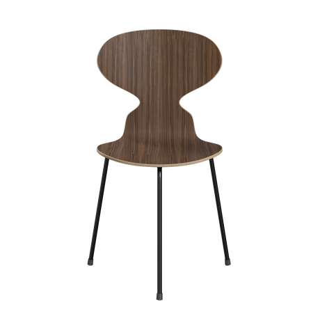 3100 Myren med 3 ben, sort stel af Arne Jacobsen - Klar lakeret finér - Valnød - Jacobsen Plus