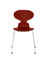 3101 Myren Stol lakeret af Arne Jacobsen - Venetian Red / Krom - Jacobsen Plus