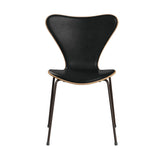 Fritz Hansen - 3107 stol, naturfiner og forsidepolstret i Grace læder - Bøg - Sort læder - Brown Bronze stel - Jacobsen Plus