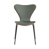 Fritz Hansen - 3107 stol, naturfiner og forsidepolstret i Grace læder - Kirsebær - Concrete Grey læder - Warm Graphite stel - Jacobsen Plus