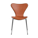 Fritz Hansen - 3107 stol, naturfiner og forsidepolstret i Grace læder - Mørkbejdset eg - Valnød læder - Krom stel - Jacobsen Plus