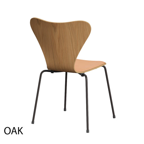 Fritz Hansen - 3107 stol, naturfiner og forsidepolstret i Natur læder - Bøg - Krom stel - Jacobsen Plus