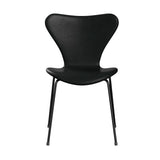 Fritz Hansen - 3107 stol, fuldpolstret i Grace læder - Black læder - Black stel - Jacobsen Plus