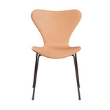 Fritz Hansen - 3107 stol, fuldpolstret i Natur læder - Brown Bronze stel - Jacobsen Plus