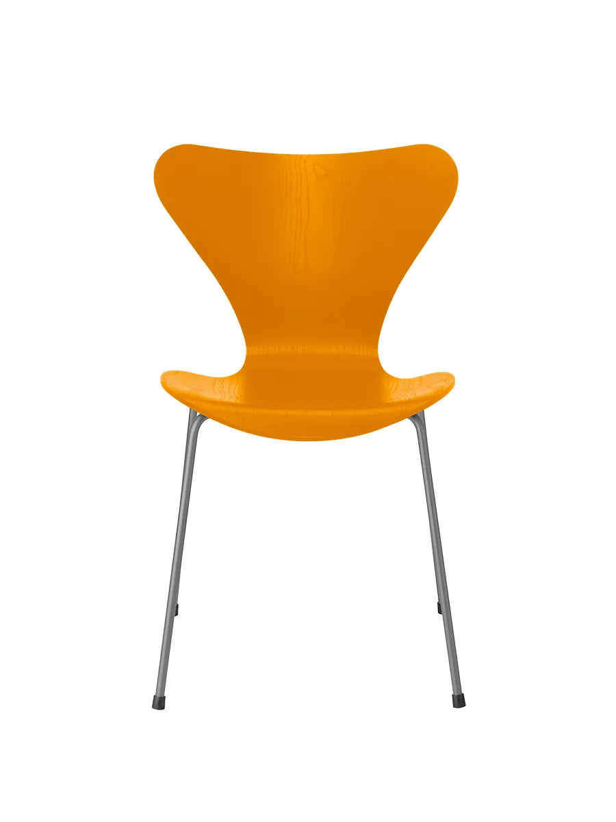 3107 Serie 7 stol i farvet ask af Arne Jacobsen - Burnt Yellow / Silver Grey - Jacobsen Plus