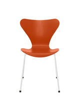3107 Serie 7 stol i farvet ask af Arne Jacobsen - Paradise Orange / Hvid - Jacobsen Plus