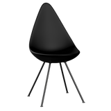 3110 Dråben, plast af Arne Jacobsen - Sort / Sort - Jacobsen Plus