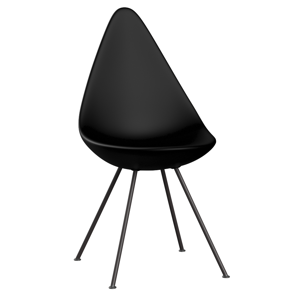 3110 Dråben, plast af Arne Jacobsen - Sort / Warm Graphite - Jacobsen Plus