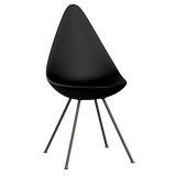 3110 Dråben, plast af Arne Jacobsen - Sort / Warm Graphite - Jacobsen Plus