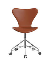 3117 Serie 7 Kontorstol af Arne Jacobsen - Fuldpolstret / Soft læder / Cognac - Jacobsen Plus
