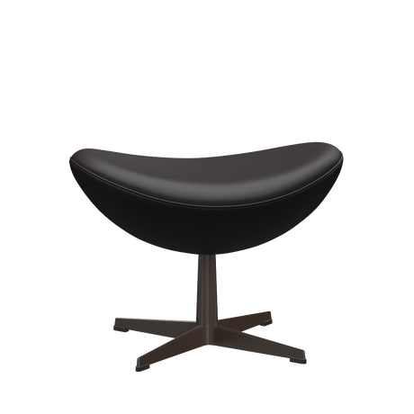 3127 Fodskammel til Ægget, stel i brown bronze af Arne Jacobsen - Aura læder - Black Brown - Jacobsen Plus