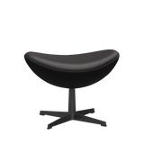 3127 Fodskammel til Ægget, stel i sort af Arne Jacobsen - Aura læder - Black Brown - Jacobsen Plus