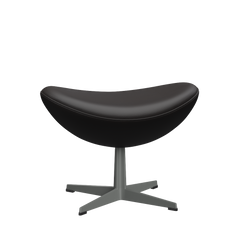 3127 Fodskammel til Ægget, stel i silver grey af Arne Jacobsen