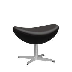 3127 Fodskammel til Ægget, stel i børstet aluminium af Arne Jacobsen