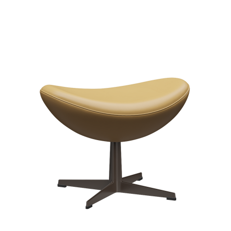 3127 Fodskammel til Ægget, stel i brown bronze af Arne Jacobsen - Aura læder - Black Brown - Jacobsen Plus