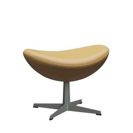 3127 Fodskammel til Ægget, stel i silver grey af Arne Jacobsen - Aura læder - Black Brown - Jacobsen Plus